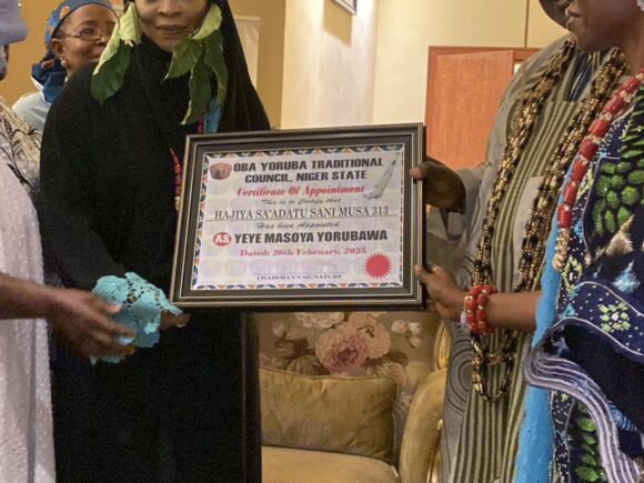 The title of “Yeye of Yorubas” have been conferred on Wife of Niger East Senator, Sani 313…